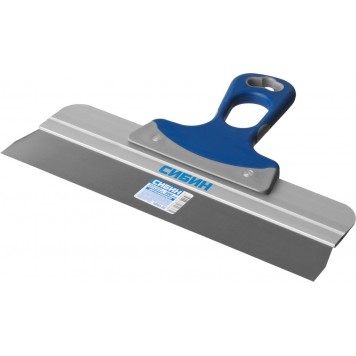 10085-30 | Шпатель ФАСАДНЫЙ нержавеющий, алюминиевая направляющая, 2к ручка, 300мм, СИБИН-2