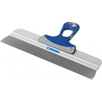 10085-35 | Шпатель ФАСАДНЫЙ нержавеющий, алюминиевая направляющая, 2к ручка, 350мм, СИБИН-0