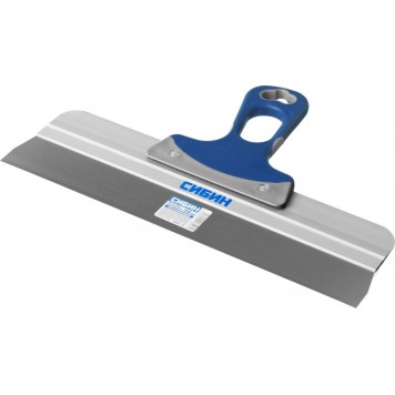 10085-35 | Шпатель ФАСАДНЫЙ нержавеющий, алюминиевая направляющая, 2к ручка, 350мм, СИБИН-2
