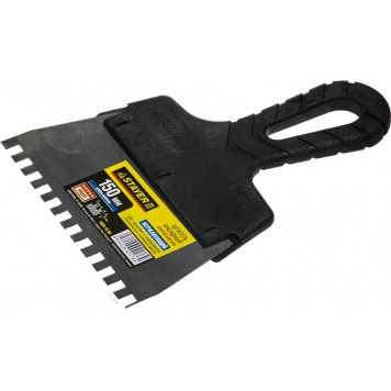 1009-15-06 | Шпатель нержавеющий зубчатый с пластмассовой ручкой, 150мм, зуб 6х6мм, STAYER PROFESSIONAL-0