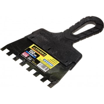 1009-15-10 | Шпатель нержавеющий зубчатый с пластмассовой ручкой, 150мм, зуб 10х10мм, STAYER PROFESSIONAL-0