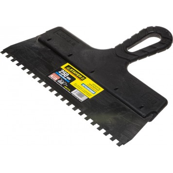 1009-25-06 | Шпатель нержавеющий зубчатый с пластмассовой ручкой, 250мм, зуб 6х6мм, STAYER PROFESSIONAL-0