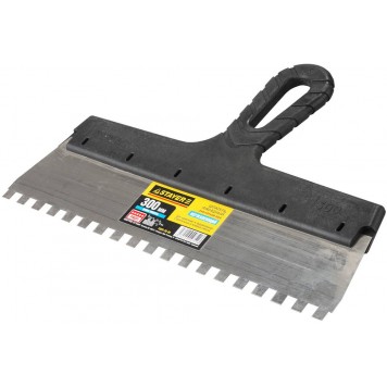 1009-30-08 | Шпатель нержавеющий зубчатый с пластмассовой ручкой, 300мм, зуб 8х8мм, STAYER PROFESSIONAL-0