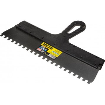 1009-35-08 | Шпатель нержавеющий зубчатый с пластмассовой ручкой, 350мм, зуб 8х8мм, STAYER PROFESSIONAL-0
