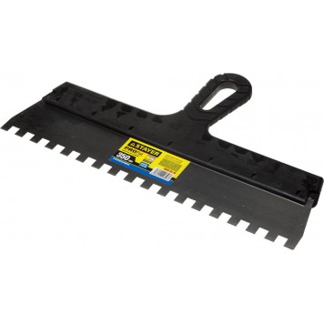 1009-35-10 | Шпатель нержавеющий зубчатый с пластмассовой ручкой, 350мм, зуб 10х10мм, STAYER PROFESSIONAL-0