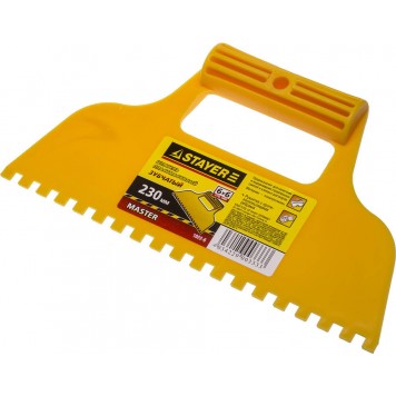 1022-6 | Шпатель пластмассовый, зубчатый 6х6мм, 230мм, STAYER-0