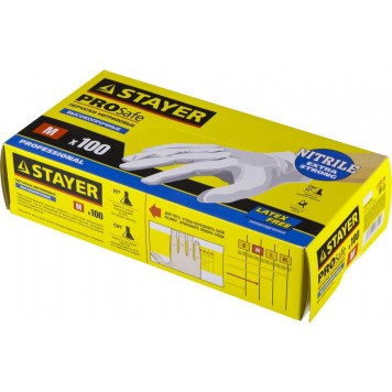 11203-M | Перчатки нитриловые экстратонкие, M, 100шт, STAYER PROFI-2