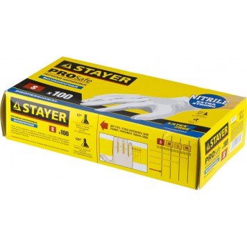 11203-S | Перчатки нитриловые экстратонкие, S, 100шт, STAYER PROFI-2