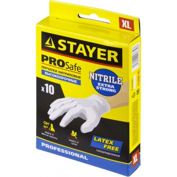 11204-XL | Перчатки нитриловые экстратонкие, XL, 10шт, STAYER PROFI-2