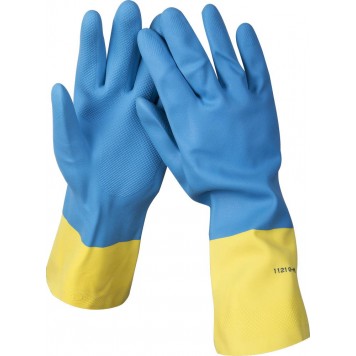 11210-S | Перчатки латексные с неопреновым покрытием, экстрастойкие, с х/б напылением, размер S, STAYER-0