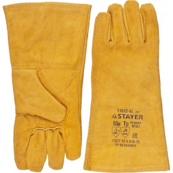 11332-XL_z01 | Термостойкие краги с подкладкой, для сварки и тяжелых механических работ, с подкладкой, 350мм, STAYER PROFI-0