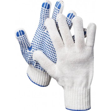11400_z01 | Перчатки трикотажные, 7 класс, с ПВХ покрытием (точка), DEXX-0