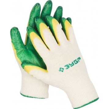 11459-K10 | Размер L-XL, перчатки с двойным латексным обливом, 10 пар в упаковке., ЗУБР МАСТЕР-0