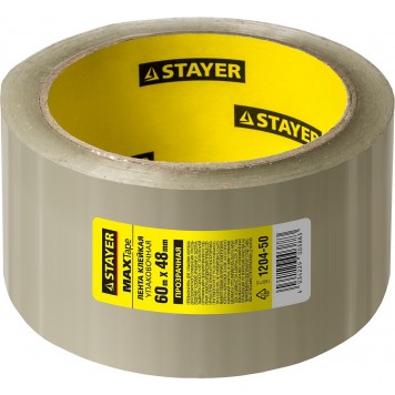 1204-50 | Клейкая лента, прозрачная, 48мм х 60м, STAYER MAX TAPE-1