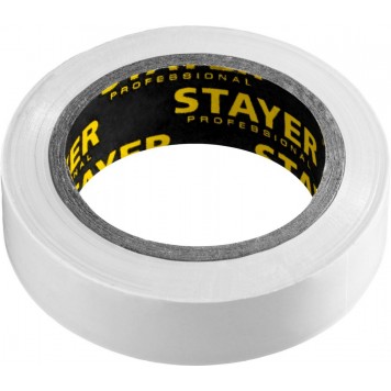12291-W | Изолента ПВХ, не поддерживает горение, 10м (0,13х15 мм), белая, STAYER PROTECT-10-0