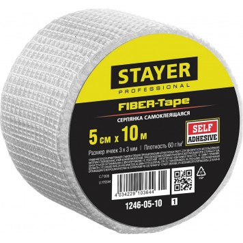 1246-05-10_z01 | Серпянка самоклеящаяся FIBER-Tape, 5 см х 10м, STAYER PROFESSIONAL-0