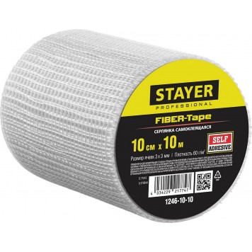 1246-10-10 | Серпянка самоклеящаяся FIBER-Tape, 10 см х 10м, STAYER PROFESSIONAL-0