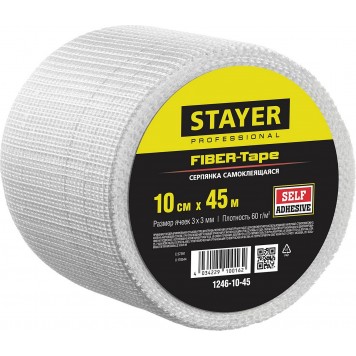 1246-10-45 | Серпянка самоклеящаяся FIBER-Tape, 10 см х 45м, STAYER PROFESSIONAL-0