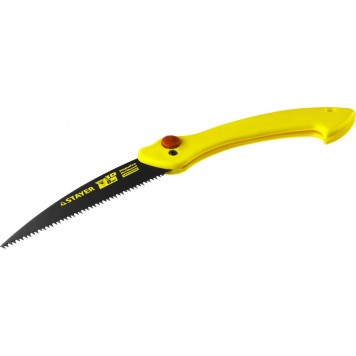 15085 | Ножовка складная походная (пила) 160 мм, 8TPI, 3D японский зуб, пиление "на себя", быстрый и точный рез сырой древесины, тефлон покр, STAYER COBRA CAMP-0