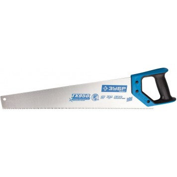 15233-50 | Ножовка по дереву (пила) 500 мм, 9 TPI, мелкий 3D зуб, точный рез вдоль и поперек волокон всех видов материалов. 2K рукоятка, Левша-9, ЗУБР ПРОФЕССИОНАЛ-0