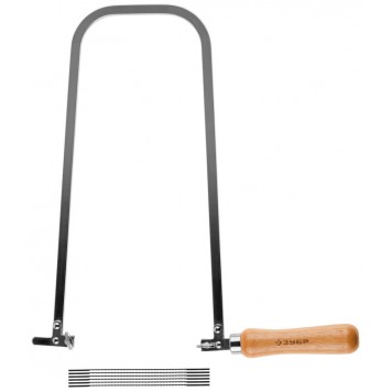 15270-H7 | 130х300мм Лобзик ручной, хромированный, с полотнами по дереву, 6 шт, 7 предметов, ЗУБР ЭКСПЕРТ-0