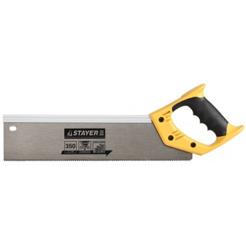 15365-35 | Ножовка для стусла c усиленным обушком (пила) 350 мм, 12 TPI, прямой зуб, для точного реза, STAYER COBRA 12-0
