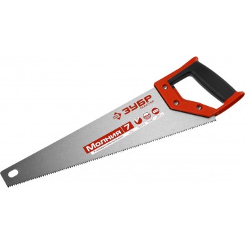 1537-40_z01 | Ножовка универсальная (пила) 400 мм, 7 TPI, закалка, рез вдоль и поперек волокон, для средних заготовок, фанеры, ДСП, МДФ, ЗУБР МОЛНИЯ-7-0