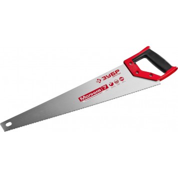 1537-50_z01 | Ножовка универсальная (пила) 500 мм, 7 TPI, закалка, рез вдоль и поперек волокон, для средних заготовок, фанеры, ДСП, МДФ, ЗУБР МОЛНИЯ-7-0