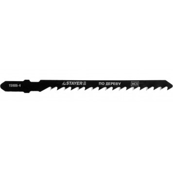 15986-4_z01 | Полотна, T244D, для эл/лобзика, HCS, по дереву, ДВП, ДСП, фигур. рез, T-хвост., шаг 4мм, 75мм, 2шт, STAYER PROFI-0