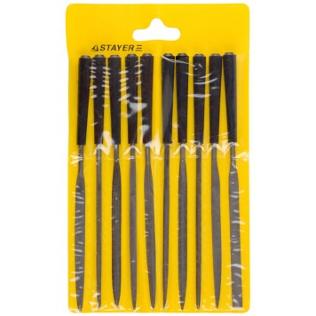 16011-H10_z01 | Набор Надфили с пластмассовой ручкой, 100мм, 10шт, STAYER MASTER-1