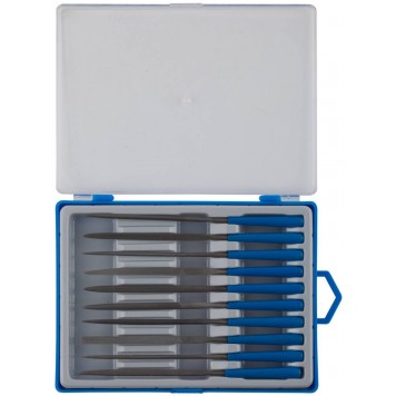 16021-2-H10 | Набор Надфили, пластмассовая ручка, насечка 2=бархатная, 100мм, 10шт, ЗУБР ЭКСПЕРТ-0