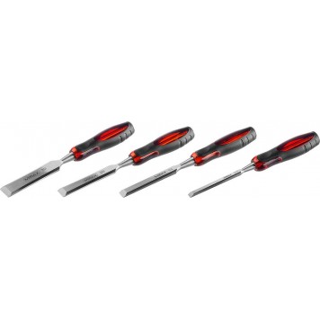 1810-H4 | Набор: Стамески с двухкомпонентной прозрачной рукояткой в блистере, 4шт, MIRAX-0