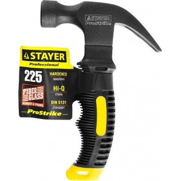 2026-225 | Молоток-гвоздодёр столярный 225 г укороченный с фиберглассовой рукояткой, STAYER COMPACT-2