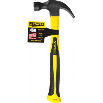 2026-450_z01 | 450 г молоток-гвоздодёр столярный с фиберглассовой рукояткой, STAYER FIBERGLASS-2