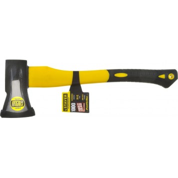 20623-10 | Топор-колун кованый с двухкомпонентной фиберглассовой рукояткой, "ушастый", 1кг/450мм, STAYER PROFESSIONAL-3