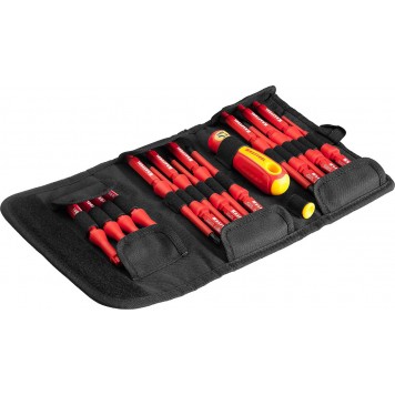 220092-H18 | Набор: Высоковольтные отвертки, сменные стержни, ключи специальные, до 1000В, 18 предм, KRAFTOOL Х-DRIVE ELECTRO-4