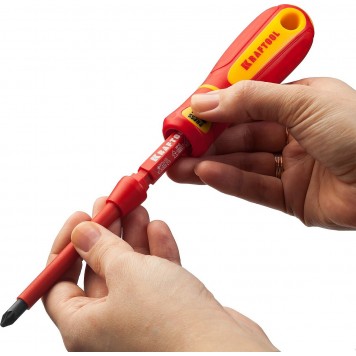 220092-H18 | Набор: Высоковольтные отвертки, сменные стержни, ключи специальные, до 1000В, 18 предм, KRAFTOOL Х-DRIVE ELECTRO-7