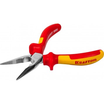 2202-3-16_z01 | Тонкогубцы, Cr-Mo сталь, двухкомпонентная маслобензостойкая рукоятка, хромированное покрытие, 160мм., KRAFTOOL ELECTRO-KRAFT-2