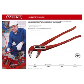 22043-10-25 | Клещи переставные, 250мм, MIRAX-2