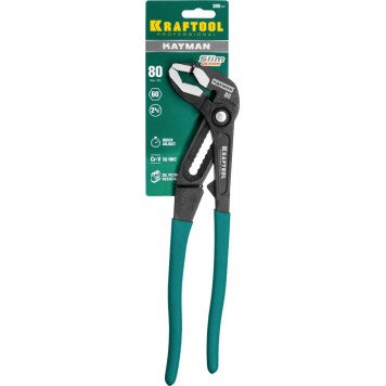 22353-30 | Клещи переставные, быстрая регулировка, Cr-V, max захват до 80 мм, 300мм, KRAFTOOL KAYMAN-3