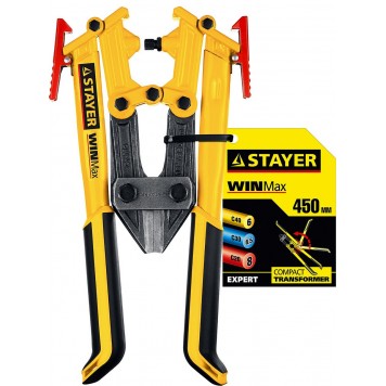 2331-045 | Болторез складная конструкция, губки из Cr-Mo стали, двухкомп рукоятка, сталь HRC 42 до d= 6мм, 450мм, STAYER MASTER-3