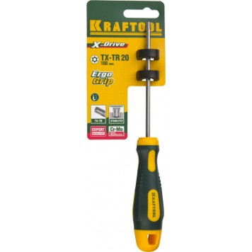 250077-20-100 | Отвертка, Cr-Mo-V сталь, двухкомпонентная противоскользящая рукоятка, TORX Hole, №20x100мм, KRAFTOOL-3