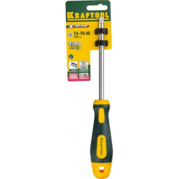 250077-40-125 | Отвертка, Cr-Mo-V сталь, двухкомпонентная противоскользящая рукоятка, TORX Hole, №40x125мм, KRAFTOOL-3