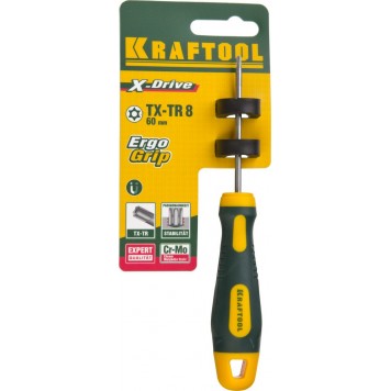 250077-8-060 | Отвертка, Cr-Mo-V сталь, двухкомпонентная противоскользящая рукоятка, TORX Hole, №8x60мм, KRAFTOOL-3
