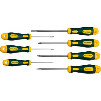 250081-H7 | Набор: Отвертки профессиональные, SL: 3x80, 5x100, 6x125; PH: 1x80, 2x100; PZ: 1x80, 2x100, KRAFTOOL X-DRIVE-0