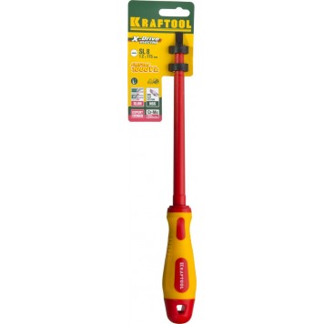 250083-8.0-175 | Отвертка, высоковольтная, Cr-Mo-V стержень, двухкомпонент. маслобензостойкая рукоятка, SL, 8,0х175мм, KRAFTOOL-4