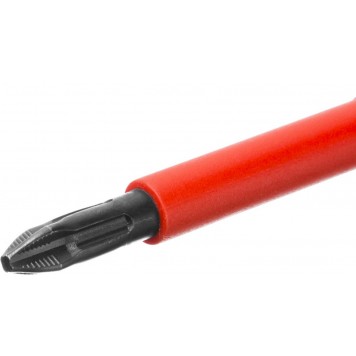 250084-2-100 | Отвертка, высоковольтная, Cr-Mo-V стержень, двухкомпонент. маслобензостойкая рукоятка, PH №2, 100мм, KRAFTOOL-5