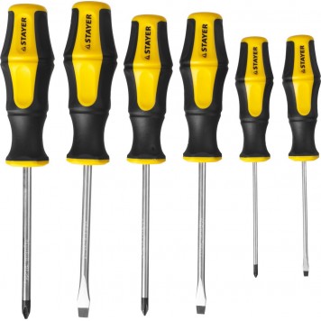 25055-H6_z02 | Набор: Отвертки, Cr-V, эргономичная двухкомпонентная рукоятка, 6шт, STAYER HERCULES-0