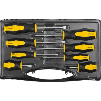 25055-H8_z02 | Набор: Отвертки, Cr-V, эргономичная двухкомпонентная рукоятка, 8шт, STAYER HERCULES-0