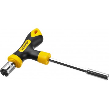 25084-H43 | Набор: Отвертка реверсивная, Т-образная отвертка-битодержатель, адаптер для торц голов, 43 предм, STAYER HERCULES-6